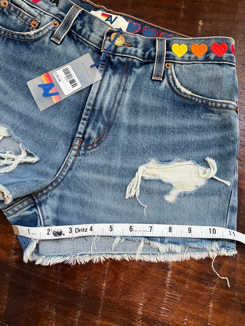 Aviator Nation Rocker Cali Lover Heart Jean Shorts Mid Rise Cowgirl Cutoff 25 - Picture 11 of 15